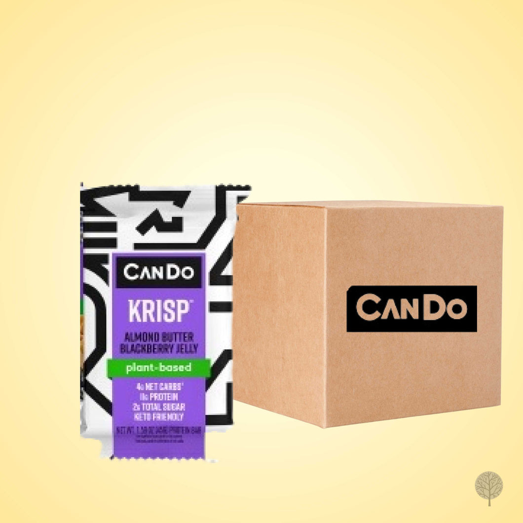CANDO - CHOCOLATES - KETO KRISP - ALMOND BUTTER BLACKBERRY JELLY - 51G X 12 BOX