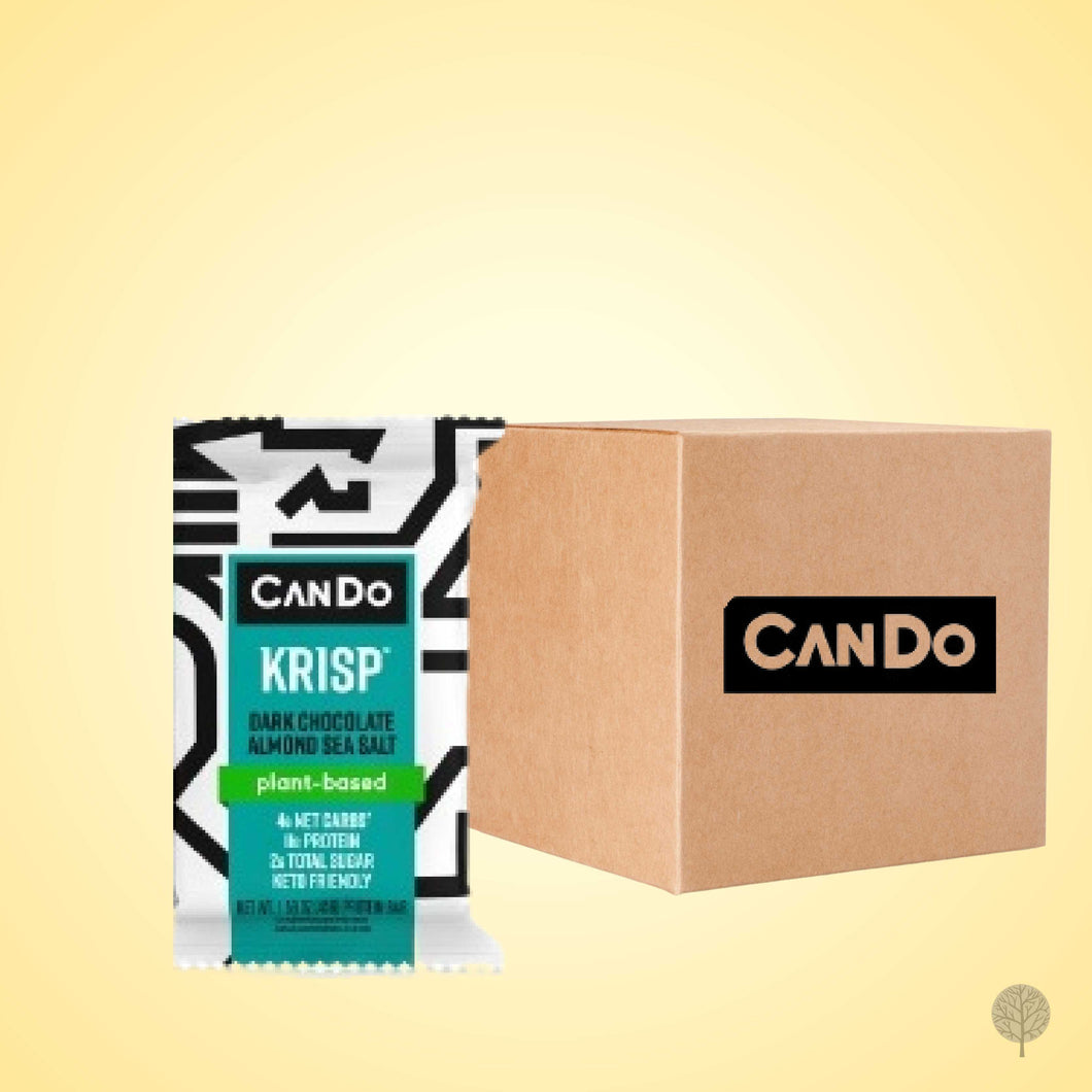 CANDO - CHOCOLATES - KETO KRISP - DARK CHOCOLATE ALMOND SEA SALT - 51G X 12 BOX