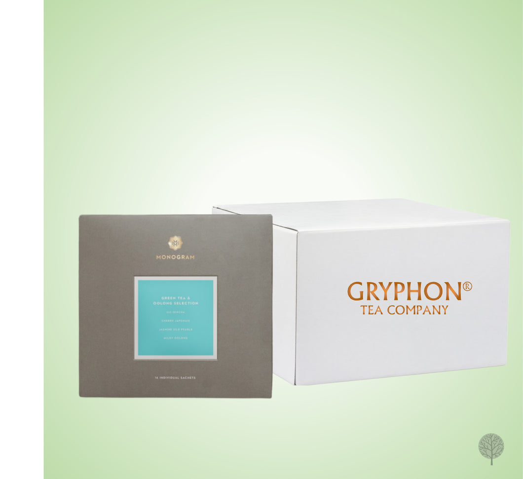 GRYPHON - TEA - TEABAGS - MONOGRAM (TEA TASTING ASSORTMENT BOX) GREEN TEA AND OOLONG SELECTION - G X 16 X 1 BOX