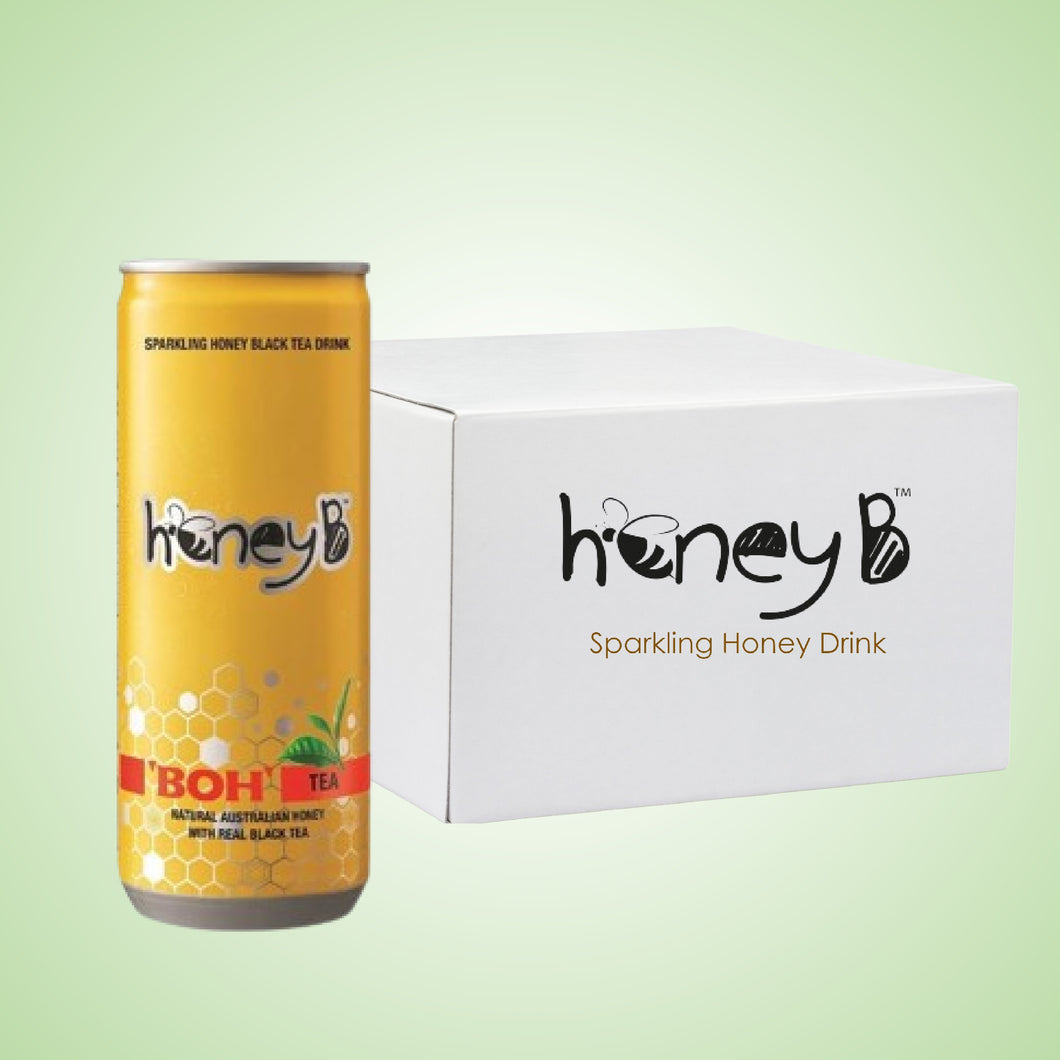 HONEYB - SOFT DRINKS - TEA - SPARKLING HONEY BLACK TEA (BOH) - 250ML X 24 CAN