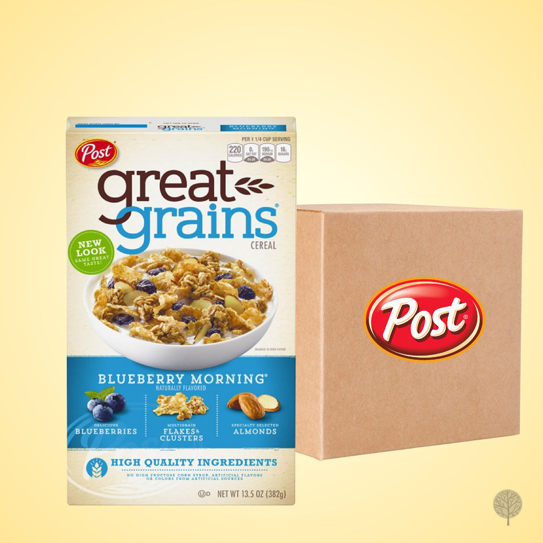 POST FOOD - CEREAL - CRUNCH - GREAT GRAINS BLUEBERRY MORNING - 382G X 12 BOX