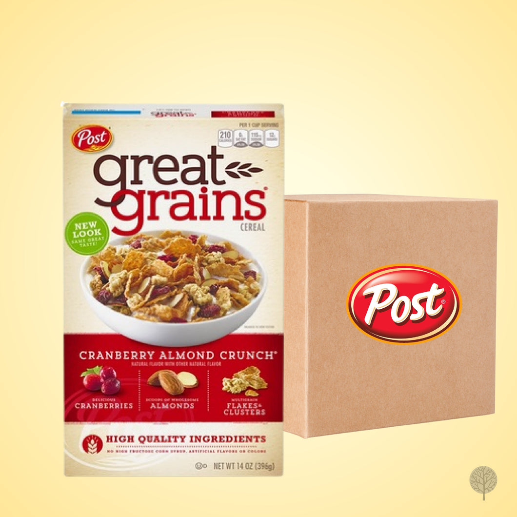 POST FOOD - CEREAL - CRUNCH - GREAT GRAINS CRANBERRY ALMOND CRUNCH - 368G X 12 BOX