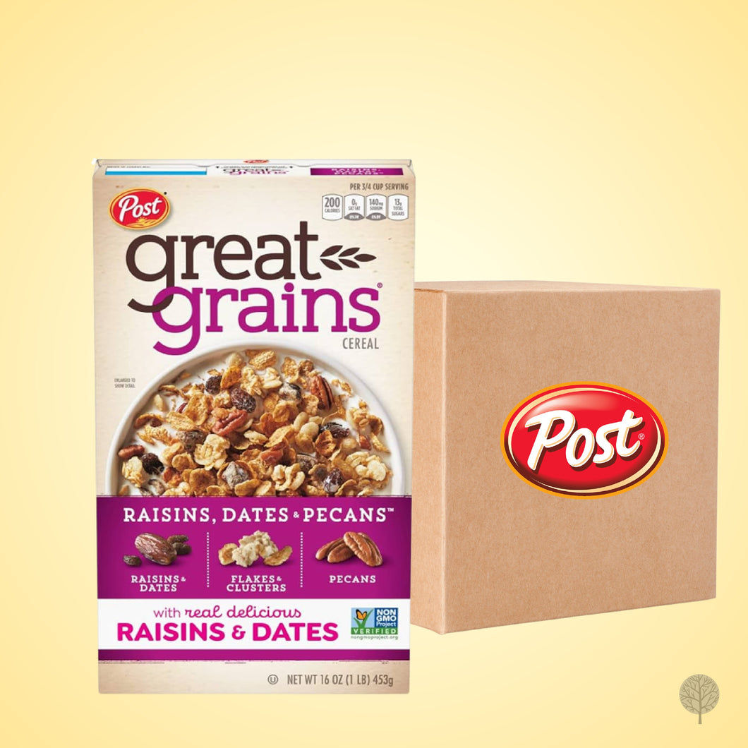 POST FOOD - CEREAL - GRAIN - GREAT GRAINS RAISINS DATES AND PECAN - 453G X 12 BOX