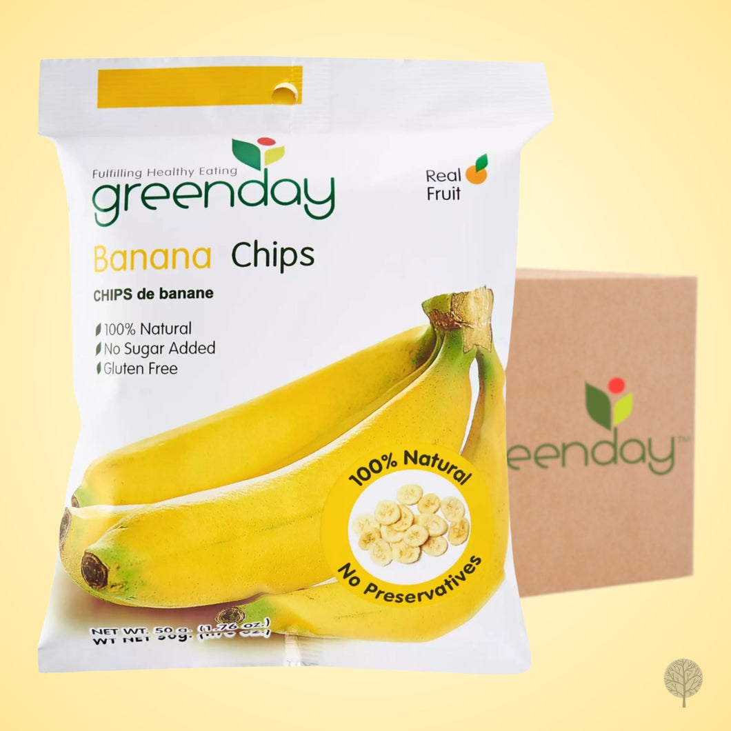 Greenday Fruit Chips - Banana - 15g x 36 pkts Carton