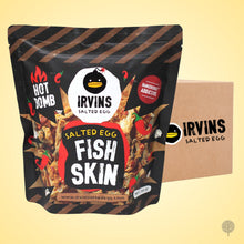 Load image into Gallery viewer, Irvins Salted Egg Hot Boom Fish Skins - 95g x 24 pkts Carton