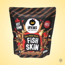 Load image into Gallery viewer, Irvins Salted Egg Hot Boom Fish Skins - 95g x 24 pkts Carton