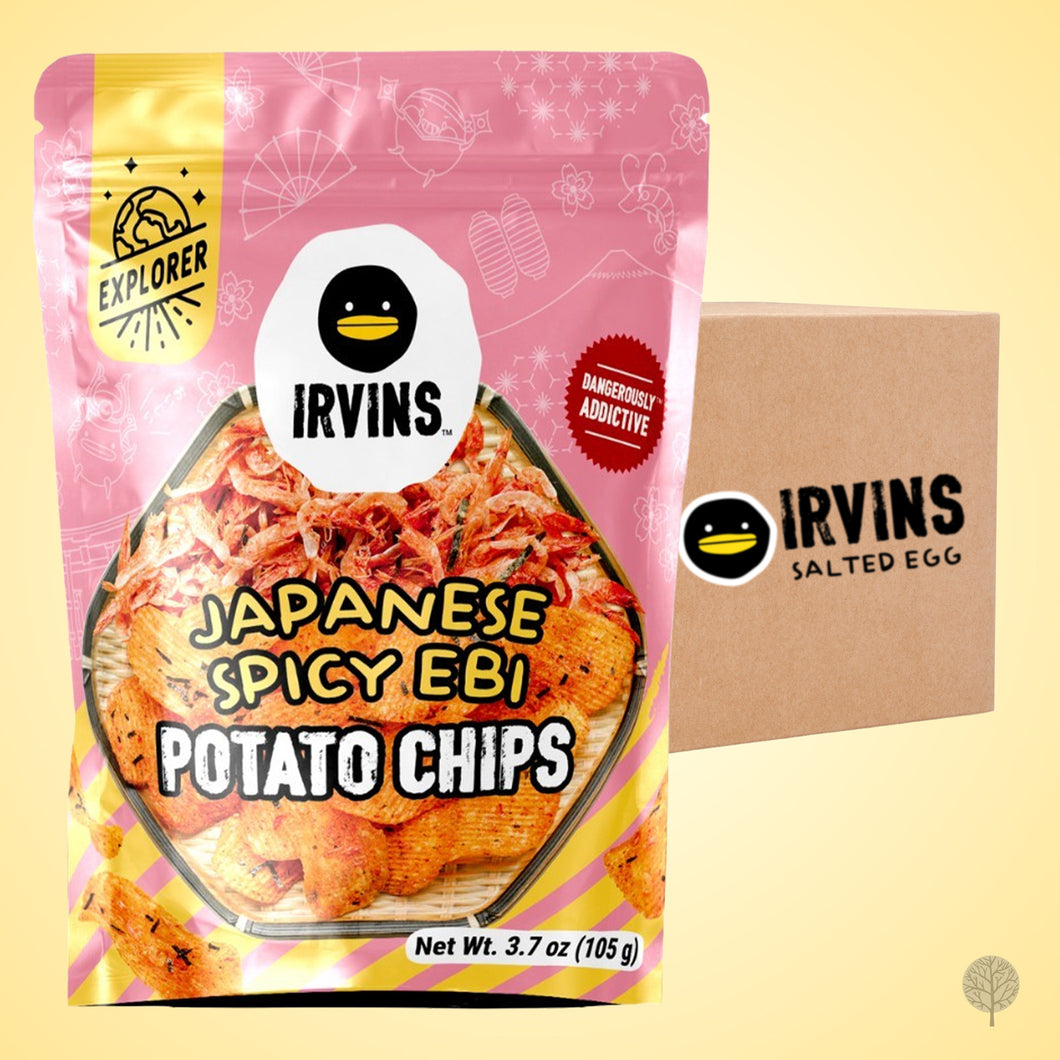 Irvins Salted Egg Japanese Spicy Ebi Potato Chips - 95g x 24 pkts Carton