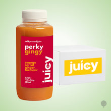 Load image into Gallery viewer, Juicy Cold Pressed Juice - Perky Gingy (Carrot / Ginger / Turmeric) - 300ml x 12 btls Carton *CHILLED*
