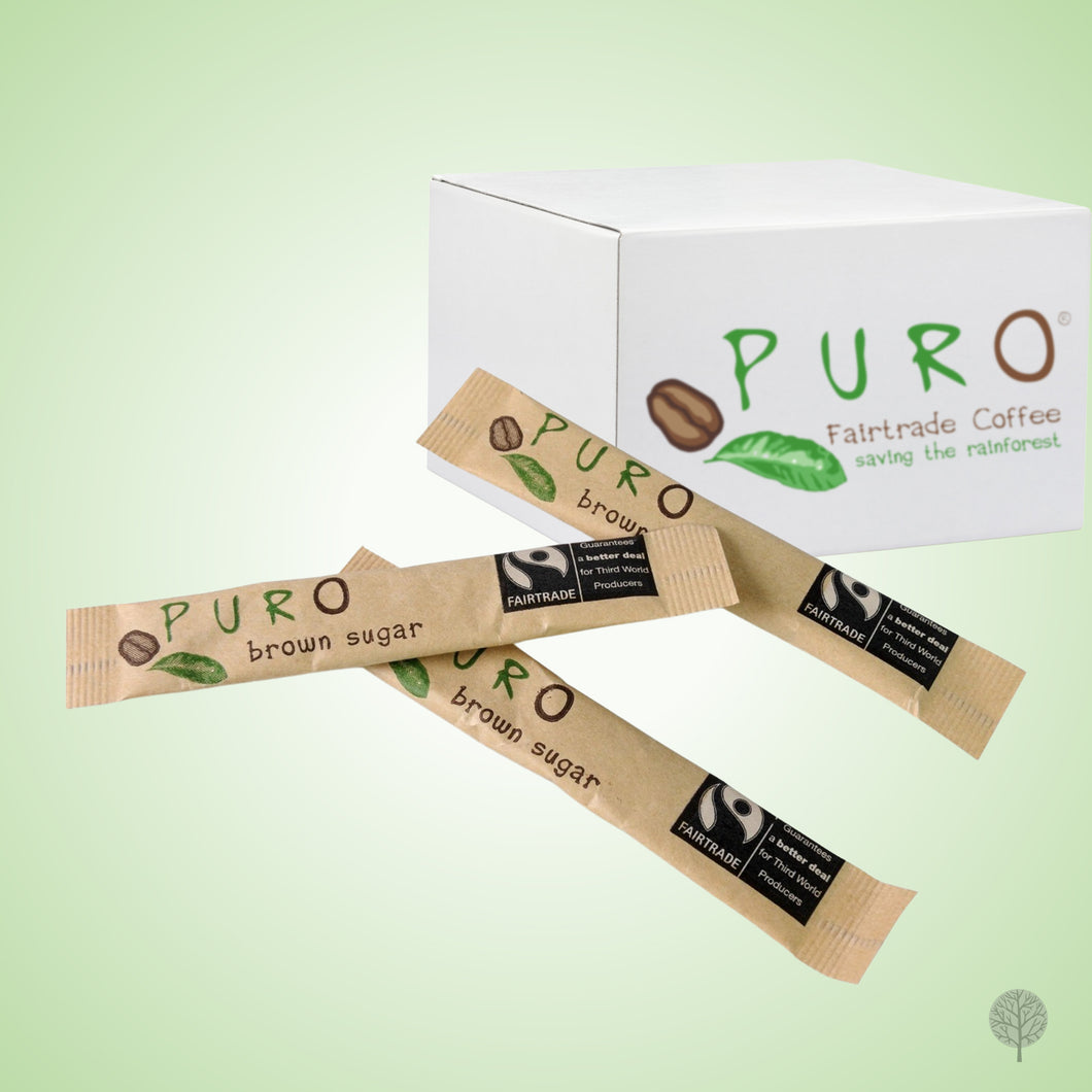 Puro Fairtrade Sugar - Brown - 3g x 1,000pcs Carton