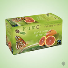 Load image into Gallery viewer, Puro Fairtrade Tea - Blood Orange - 25 Teabags x 6 boxes Carton
