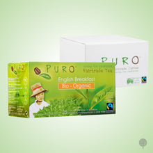 Load image into Gallery viewer, Puro Fairtrade Tea - Bio Organic English Breakfast - 25 Teabags x 6 boxes Carton
