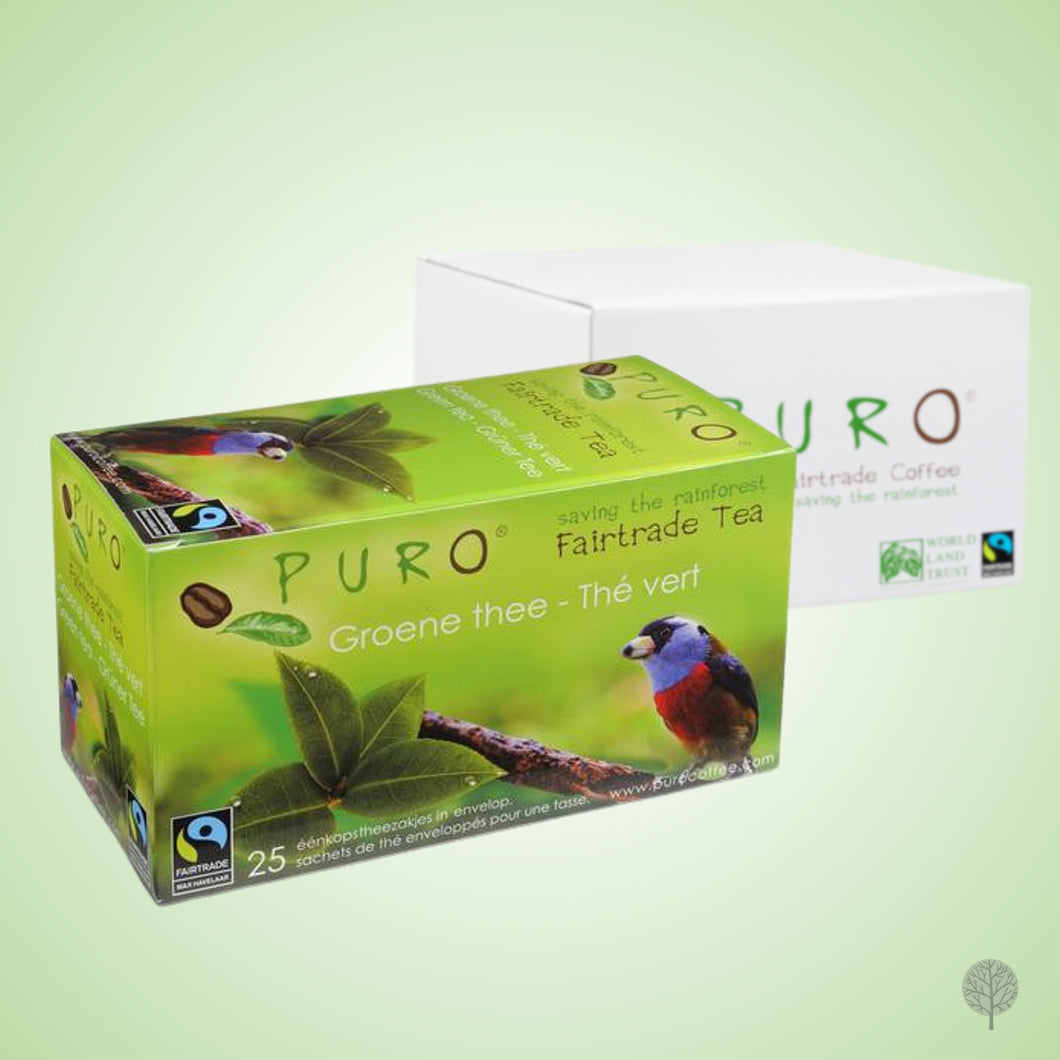 Puro Fairtrade Tea - Green Tea - 25 Teabags x 6 boxes Carton