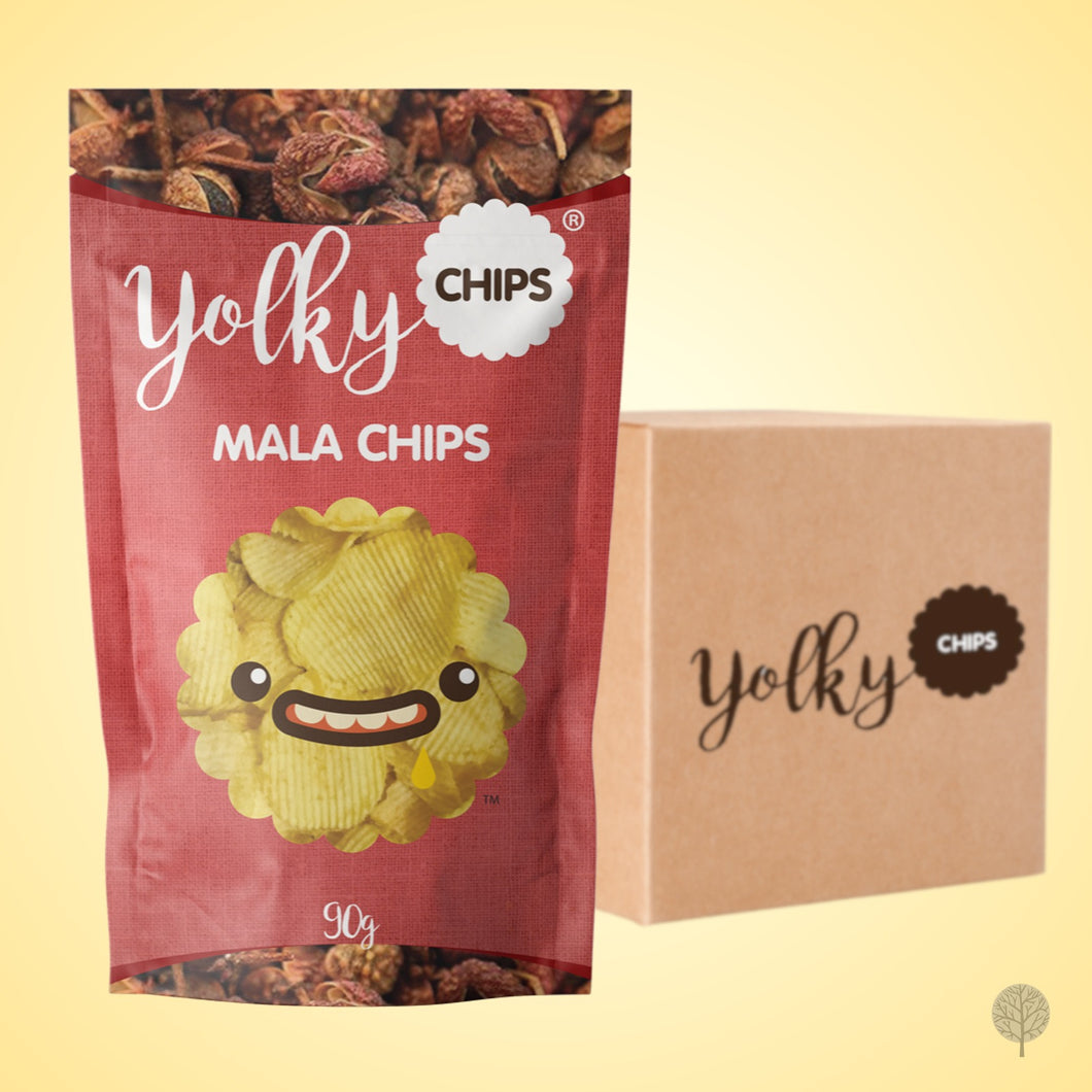 Yolky Potato Chips - Mala Flavour - 90g x 20 pkts Carton
