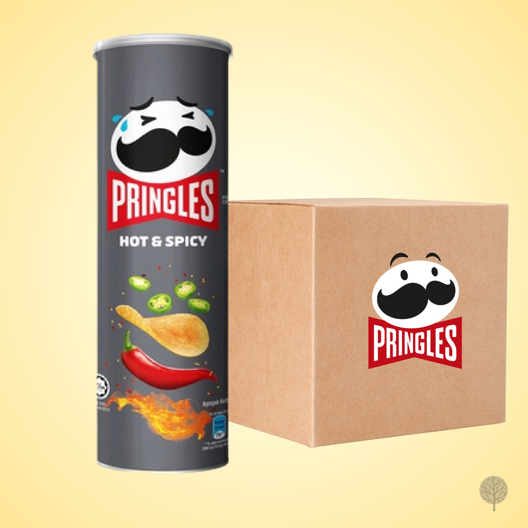 PRINGLES - POTATO CHIPS - HOT & SPICY - 134G X 12 CAN