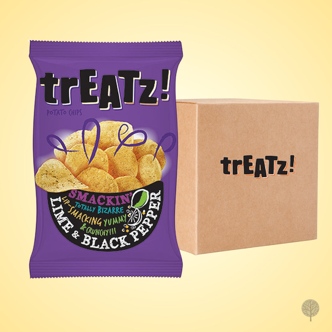Treatz! Potato Chips – Lime & Black Pepper - 150G X 12 Pkt Carton