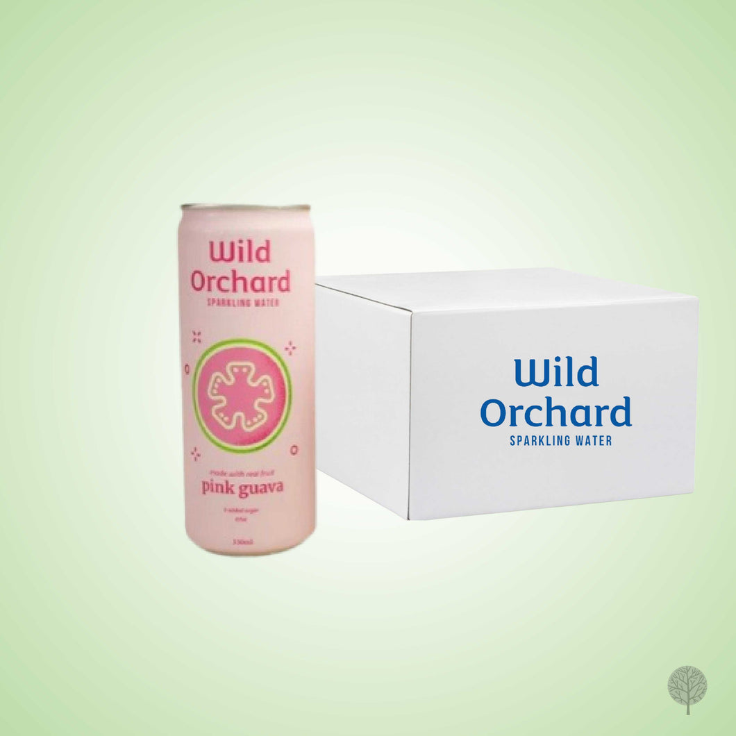 WILD ORCHARD - ASIAN BEVERAGE - PINK GUAVA SPARKLING - 330ML X 6 CAN
