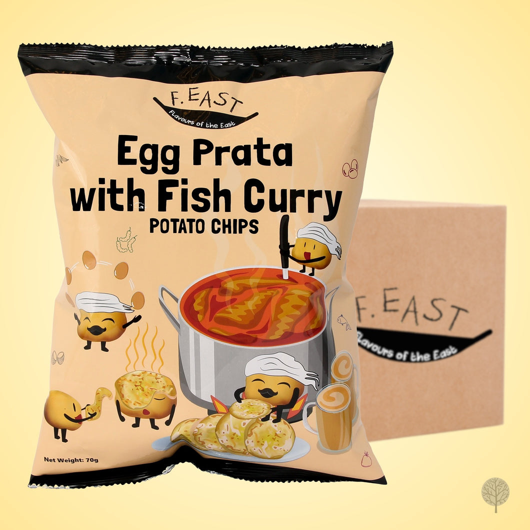 F.EAST Potato Chips - Egg Prata With Fish Curry Flavour - 70g x 24 pkts Carton