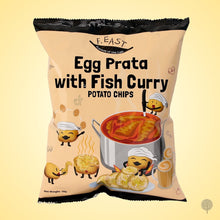 Load image into Gallery viewer, F.EAST Potato Chips - Egg Prata With Fish Curry Flavour - 70g x 24 pkts Carton
