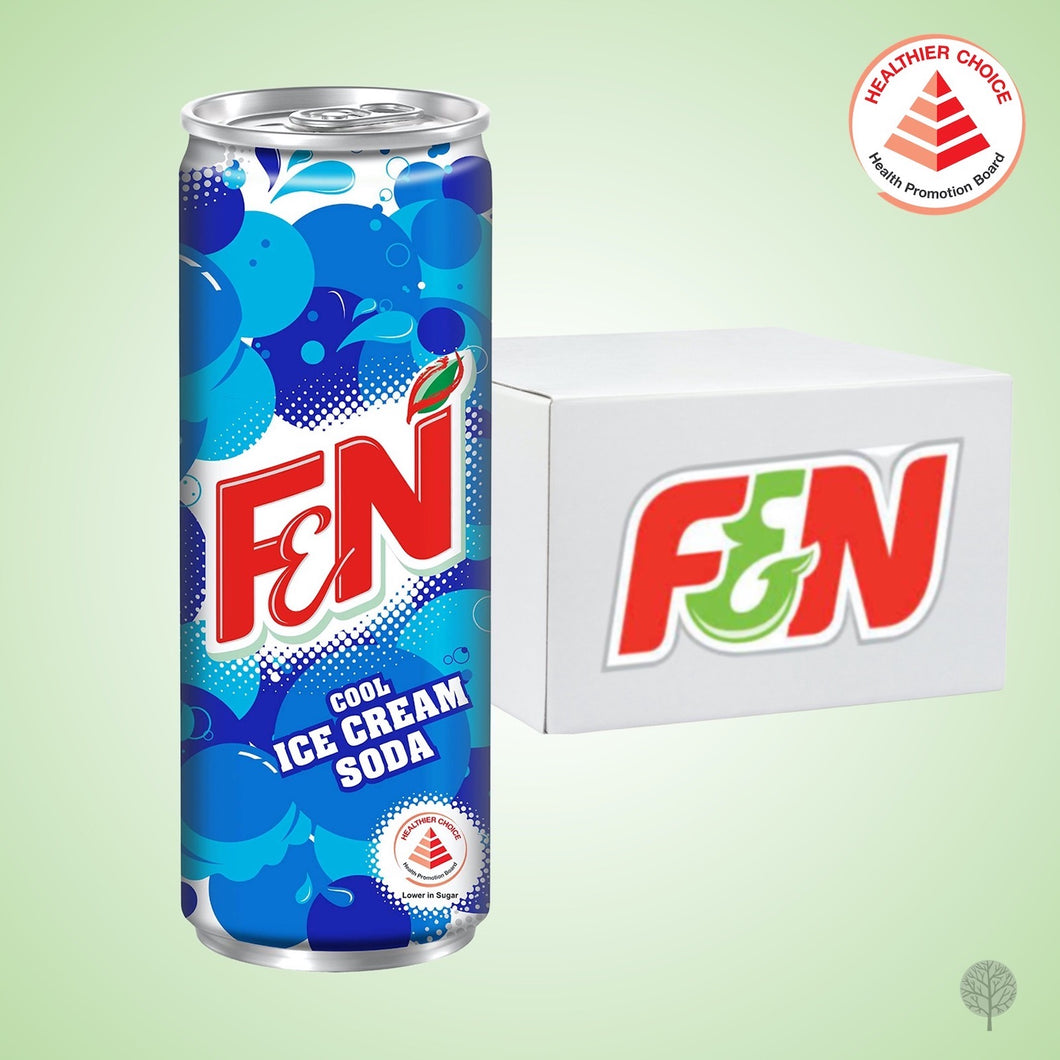 F&N Cool Ice Cream Soda - Low Sugar - 325ml x 24 cans Carton