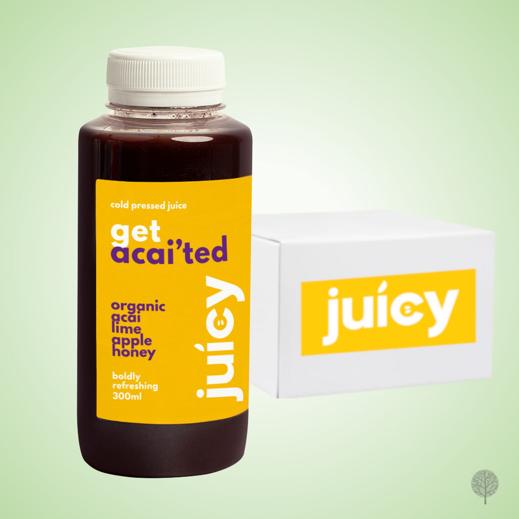 Juicy Cold Pressed Juice - Get Acai'ted (Acai / Lime / Honey) - 300ml x 12 btls Carton *CHILLED*