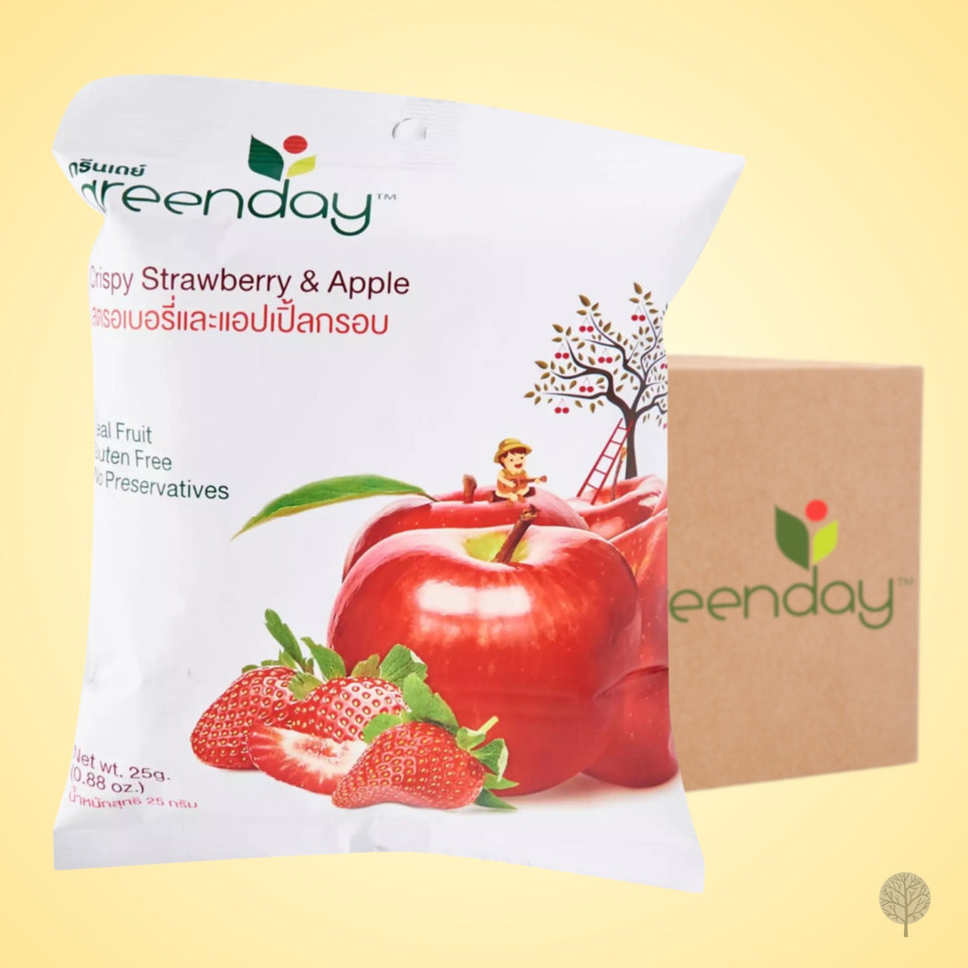 Greenday Fruit Chips - Strawberry & Apple - 25g x 36 pkts Carton