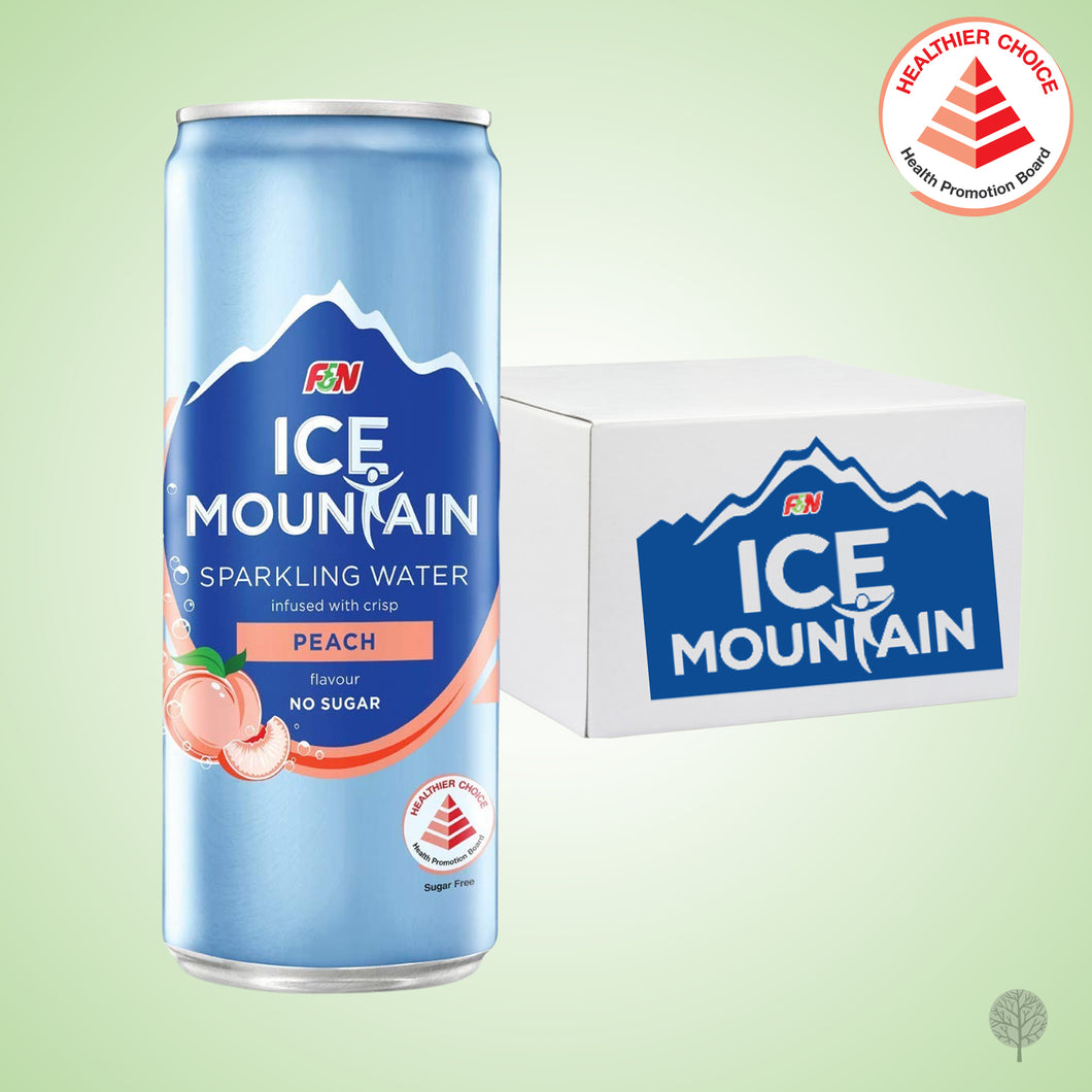Ice Mountain Sparkling Water Peach - 325ml x 24 cans Carton