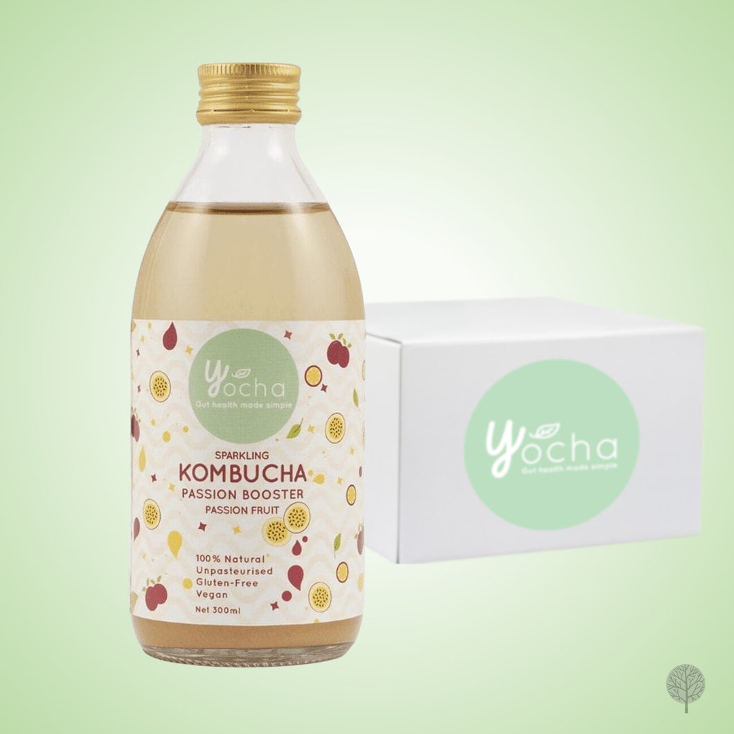 Yocha Kombucha - Passion Booster (Passionfruit) - 300ml x 12 btls Carton *CHILLED*