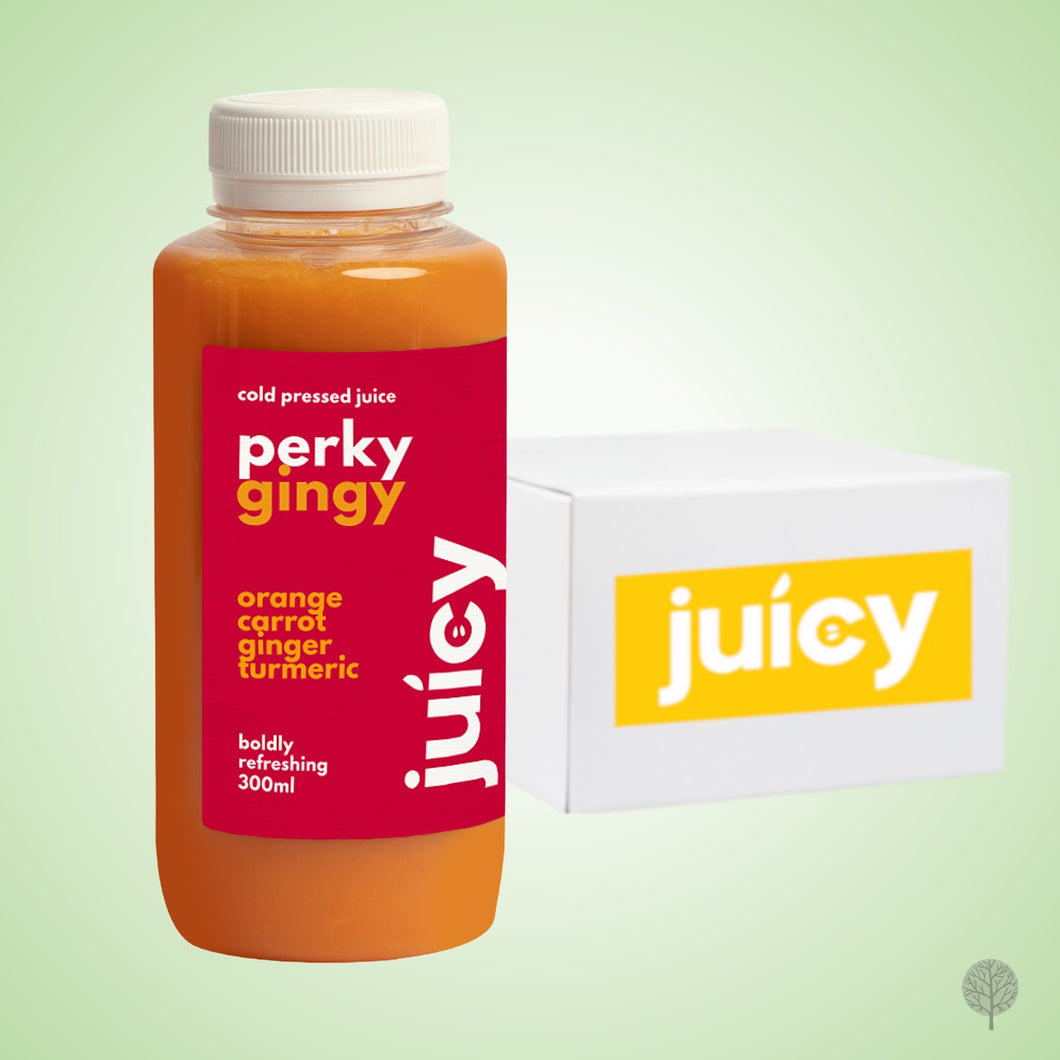 Juicy Cold Pressed Juice - Perky Gingy (Carrot / Ginger / Turmeric) - 300ml x 12 btls Carton *CHILLED*