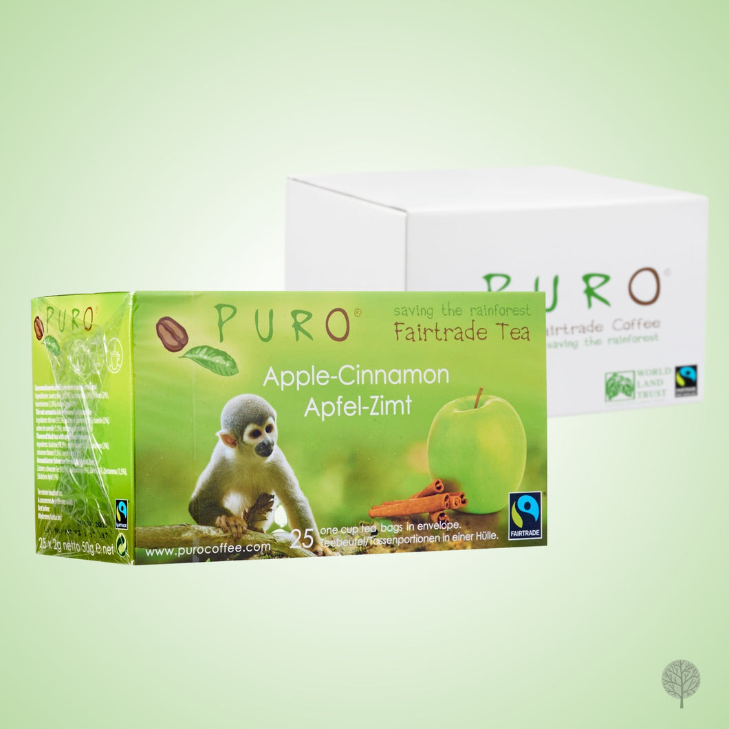 Puregro Tea Puro Fairtrade Tea - Apple Cinnamon - 25 Teabags x 6 boxes Carton ...