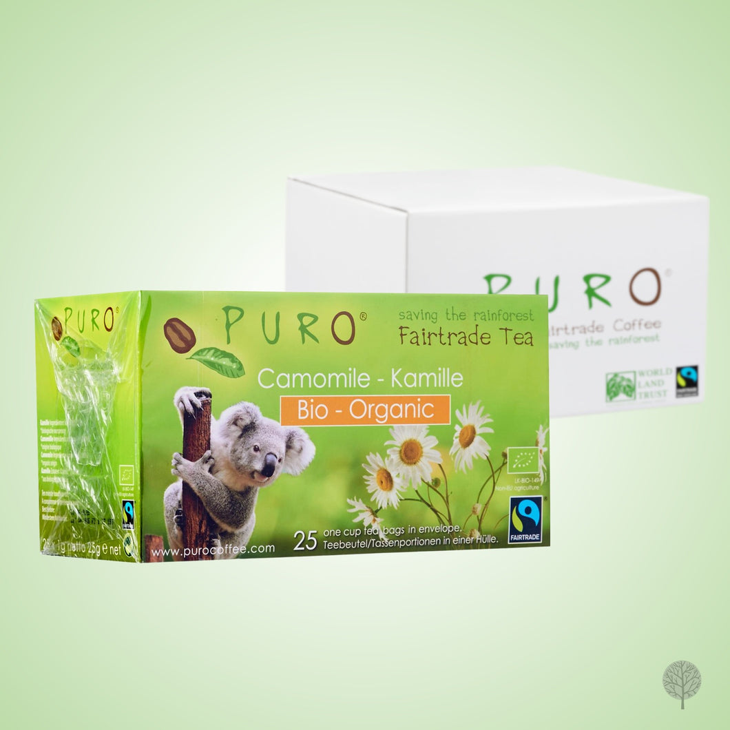 Puro Fairtrade Tea - Bio Organic Chamomile - 25 Teabags x 6 boxes Carton