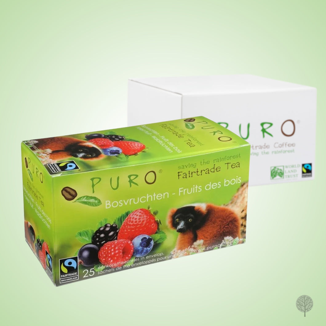 Puro Fairtrade Tea - Forest Fruit - 25 Teabags x 6 boxes Carton