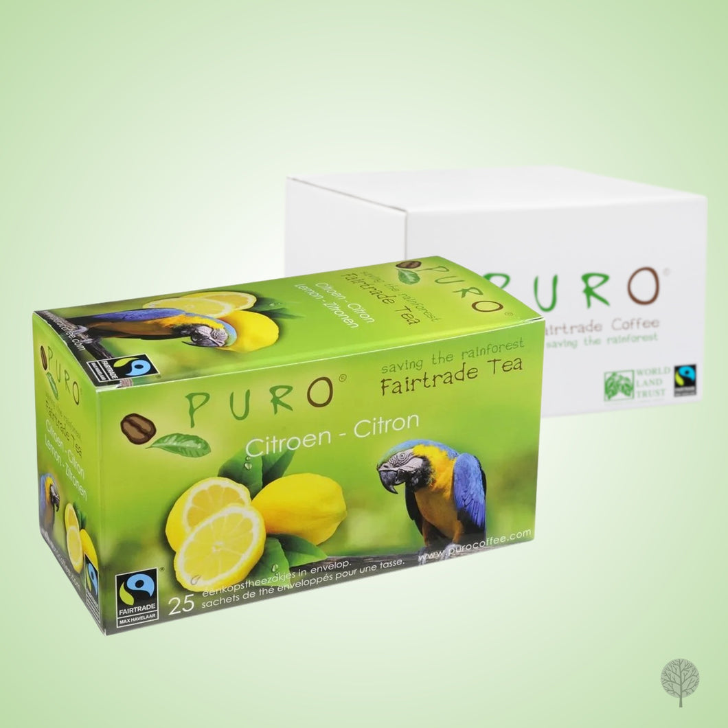 Puro Fairtrade Tea - Lemon - 25 Teabags x 6 boxes Carton
