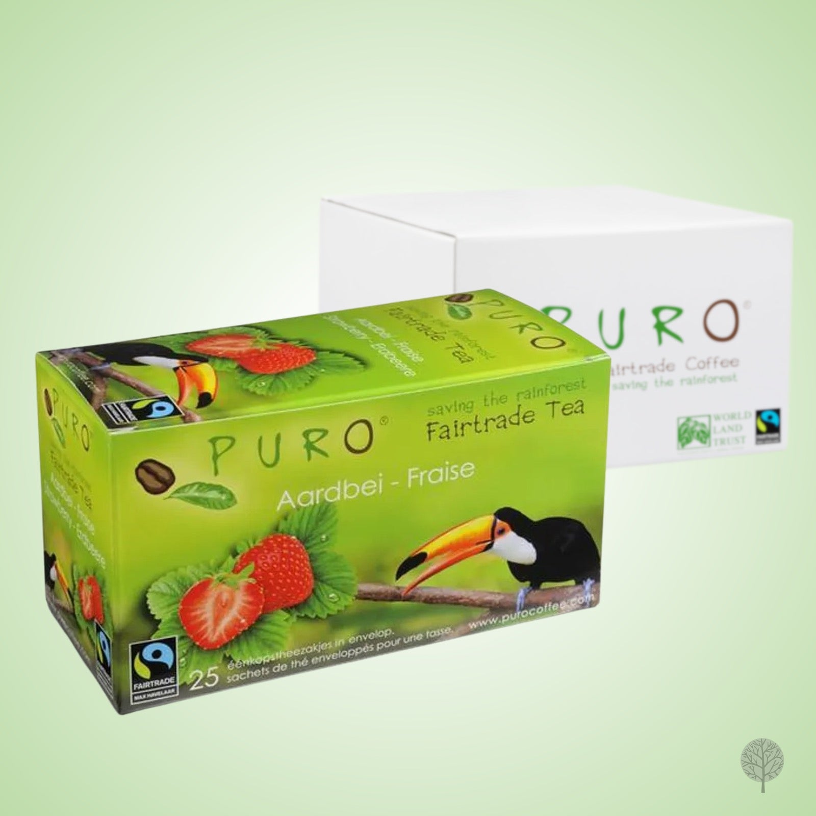 Puregro Tea Puro Fairtrade Tea - Strawberry - 25 Teabags x 6 boxes Carton ...