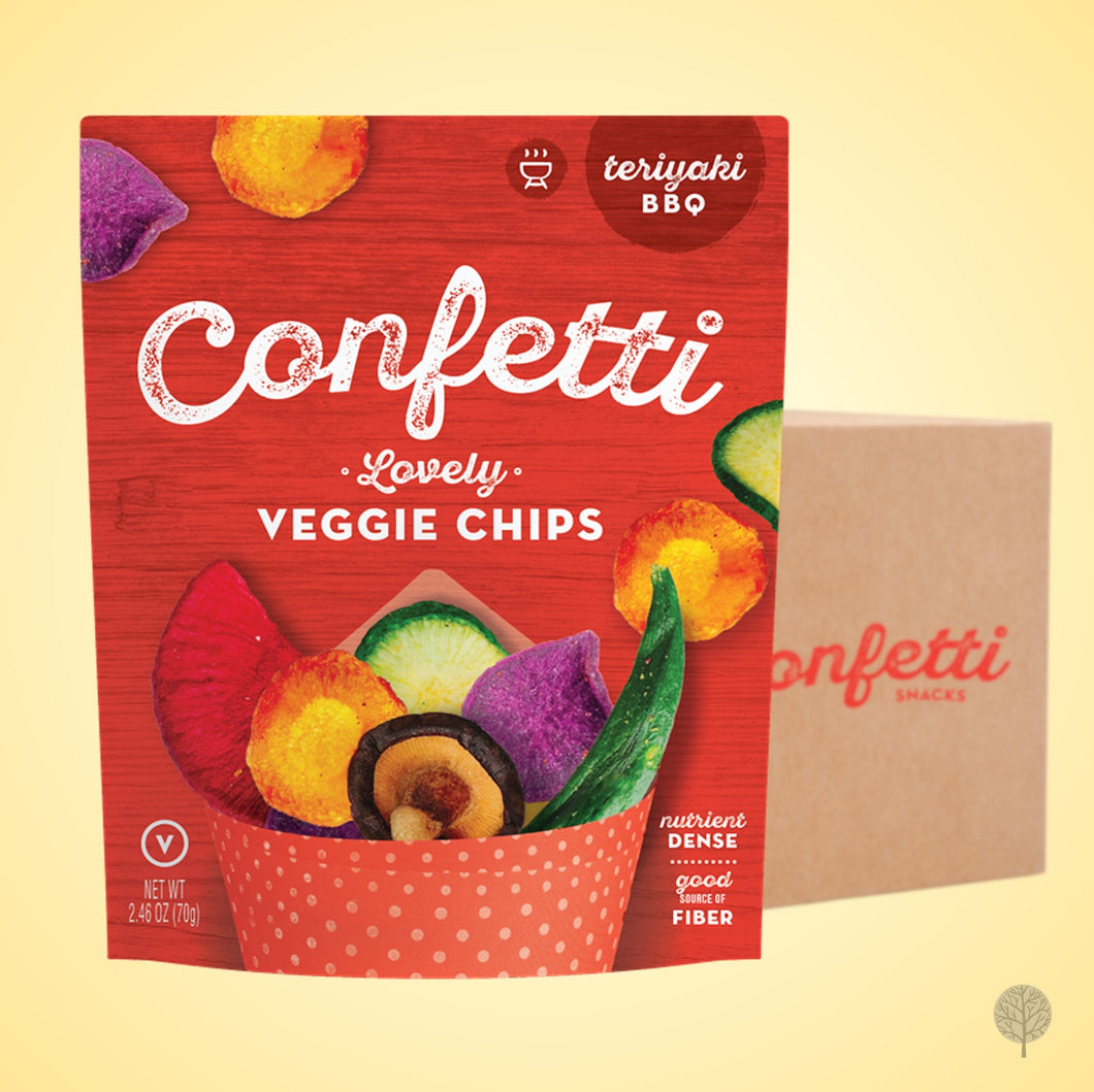 Confetti Veg Chips - Teriyaki BBQ - 70g x 12 pkts Carton